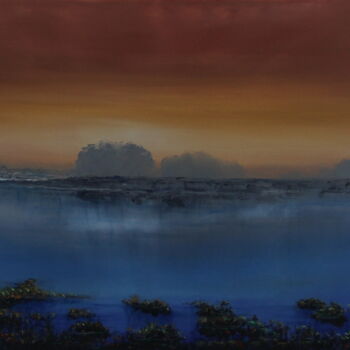 Peinture intitulée "Dormant Lake" par Serguei Borodouline, Œuvre d'art originale, Huile