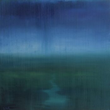 Peinture intitulée "Dusk Rain" par Serguei Borodouline, Œuvre d'art originale, Huile