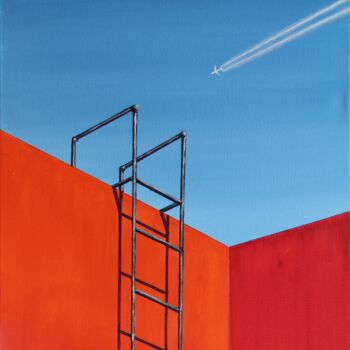 Schilderij getiteld "Ladder" door Serguei Borodouline, Origineel Kunstwerk, Acryl