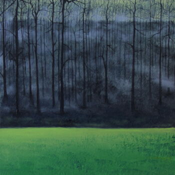 Painting titled "Misty Forest" by Serguei Borodouline, Original Artwork, Acrylic