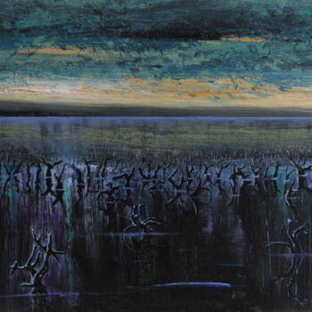 Painting titled "Periyar Lake" by Serguei Borodouline, Original Artwork, Acrylic