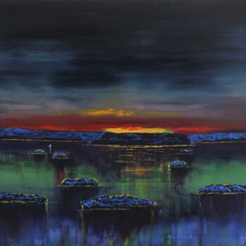 Pintura titulada "Ruby Sunset" por Serguei Borodouline, Obra de arte original, Oleo