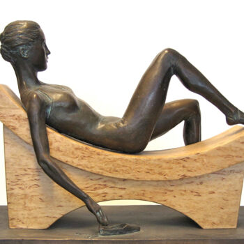 Skulptur mit dem Titel "Resting." von Serguei Zlenko, Original-Kunstwerk, Bronze