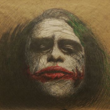 Drawing titled "Joker" by Serhat Avci, Original Artwork, Charcoal