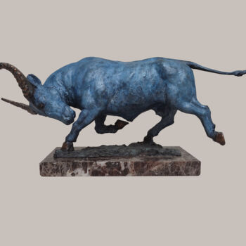 Scultura intitolato "Buffalo ,bronze, 20…" da Serhii Brylov, Opera d'arte originale, Bronzo