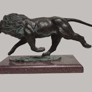 Sculpture titled "Lion" by Serhii Brylov, Original Artwork, Bronze