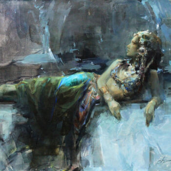 Peinture intitulée "Showgirl" par Serhii Cherniakovskyi, Œuvre d'art originale, Huile Monté sur Châssis en bois