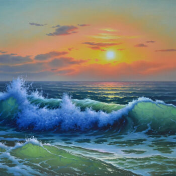 Peinture intitulée "Seascape oil painti…" par Serhii Stoev, Œuvre d'art originale, Huile