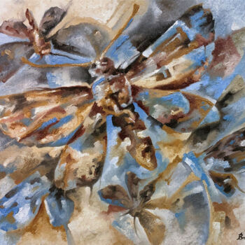 Malerei mit dem Titel "Moth Butterfly" von Serhii Voichenko, Original-Kunstwerk, Öl