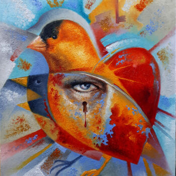 Peinture intitulée "Bird soul inside" par Serhii Voichenko, Œuvre d'art originale, Huile