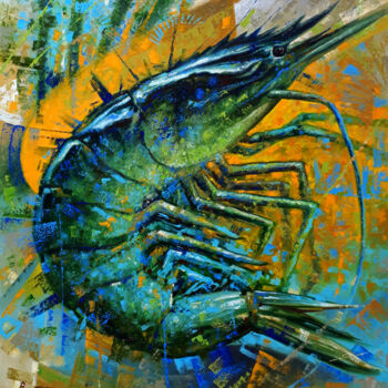 Peinture intitulée "Shrimp" par Serhii Voichenko, Œuvre d'art originale, Huile