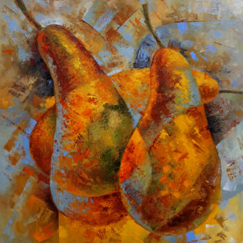 Painting titled "Honey pears" by Serhii Voichenko, Original Artwork, Oil