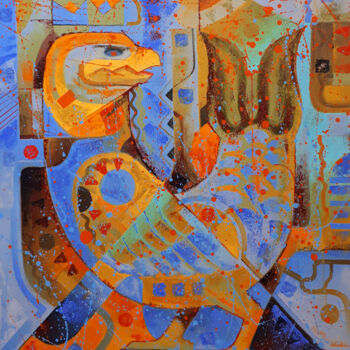 Peinture intitulée "Fish de Bird" par Serhii Voichenko, Œuvre d'art originale, Huile