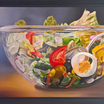 Pittura intitolato "Salad" da Serhii Zapasnyi, Opera d'arte originale, Olio
