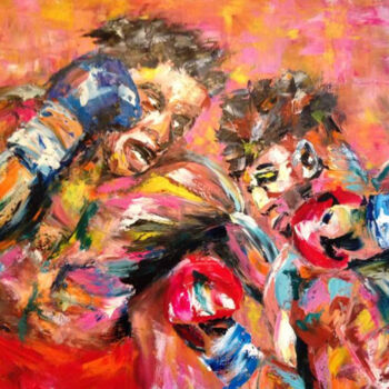 Картина под названием "FIGHT" - Serhii Zarichniuk, Подлинное произведение искусства, Масло