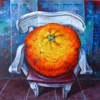 Painting titled "La naranja demasiad…" by Serhii Zavarzin, Original Artwork, Acrylic