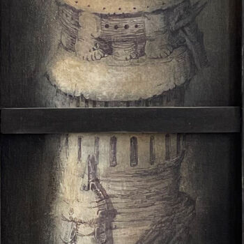 Peinture intitulée "Tower 1" par Sergii Shkoliar, Œuvre d'art originale, Acrylique Monté sur Carton