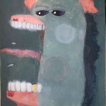 Painting titled "Gold tooth" by Sergii Shkoliar, Original Artwork, Acrylic