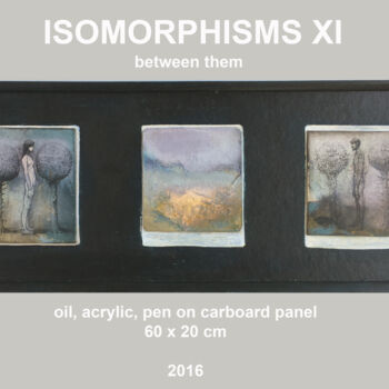 Schilderij getiteld "ISOMORPHISMS XI" door Sergii Shkoliar, Origineel Kunstwerk, Acryl Gemonteerd op Karton