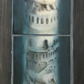 Картина под названием "Tower 2" - Sergii Shkoliar, Подлинное произведение искусства, Акрил Установлен на картон