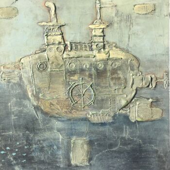 Peinture intitulée "Sub Marine" par Sergii Shkoliar, Œuvre d'art originale, Huile Monté sur Panneau de bois