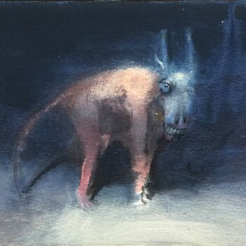 Ζωγραφική με τίτλο "Goat" από Sergii Shkoliar, Αυθεντικά έργα τέχνης, Ακουαρέλα