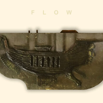"Flow" başlıklı Heykel Sergii Shkoliar tarafından, Orijinal sanat, Petrol Ahşap panel üzerine monte edilmiş
