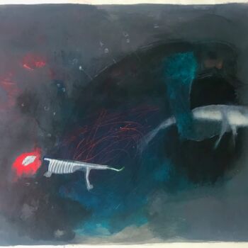 Painting titled "Whalesavior" by Sergii Shkoliar, Original Artwork, Acrylic