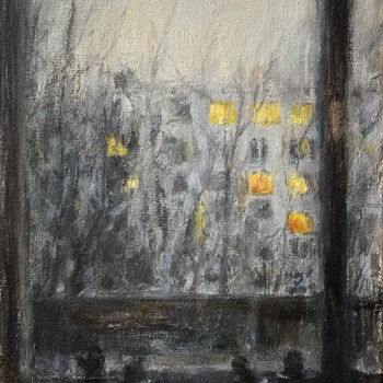Ζωγραφική με τίτλο ""When the windows l…" από Marina Shavyrina-Shkoliar, Αυθεντικά έργα τέχνης, Ακρυλικό Τοποθετήθηκε στο Ξύ…