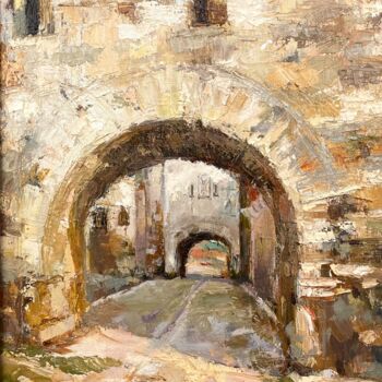 Painting titled ""The Russian Gate"" by Marina Shavyrina-Shkoliar, Original Artwork, Oil Mounted on Wood Stretcher frame