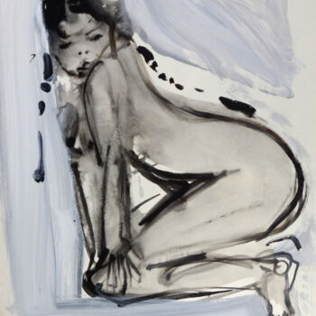Drawing titled "nude VS2" by Serhiy Savchenko, Original Artwork, Ink