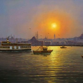 Pintura intitulada "Bosphorus_-_1.jpg" por Şeref Aydınlık, Obras de arte originais, Óleo