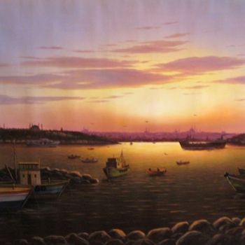 Painting titled "Bosphorus_3.jpg" by Şeref Aydınlık, Original Artwork, Oil