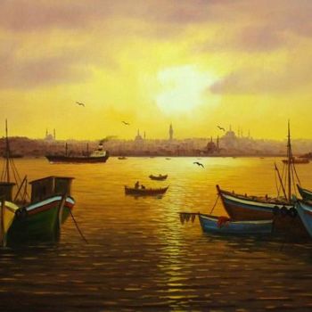 Pintura intitulada "Bosphorus_4.jpg" por Şeref Aydınlık, Obras de arte originais, Óleo