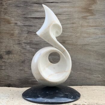 Sculpture titled "Big abstract snail" by Serjio Elicolani, Original Artwork, Stone