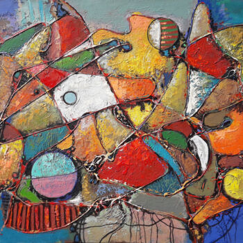 Malarstwo zatytułowany „Abstract - Lori (50…” autorstwa Serkhach, Oryginalna praca, Olej Zamontowany na Drewniana rama noszy