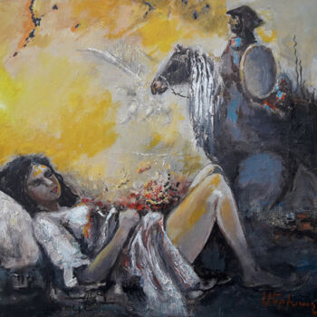 Painting titled "VISIONS OF THE DREA…" by Serkhach, Original Artwork, Oil Mounted on Wood Stretcher frame