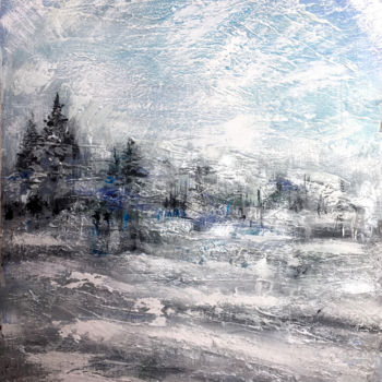 Painting titled "PAINTING WINTER.Lan…" by Valerie Serova, Original Artwork, Acrylic