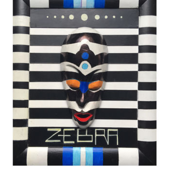 Sculpture titled "Zebra (Jeux de Rôle)" by Serp, Original Artwork, Mixed Media