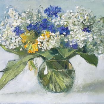 Painting titled "Spring flowers" by Elizaveta Khudyakova, Original Artwork, Oil