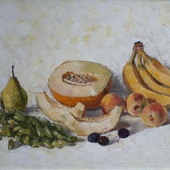 Painting titled "Summer fruits" by Elizaveta Khudyakova, Original Artwork, Oil