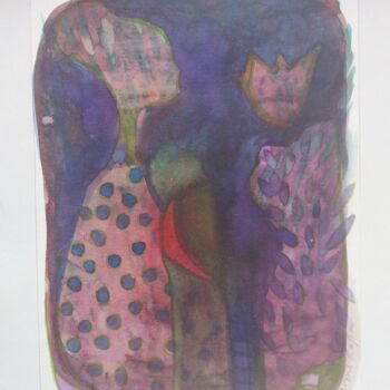 Картина под названием "Composition2" - Serpil Kapar, Подлинное произведение искусства, Акварель Установлен на картон
