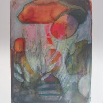 Peinture intitulée "Composition4" par Serpil Kapar, Œuvre d'art originale, Aquarelle Monté sur Carton