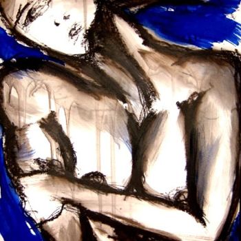 Painting titled "nu bleu" by Jean Marie Serra, Original Artwork