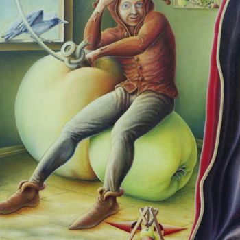 Peinture intitulée "Арлекин с прихотью…" par Sergey Ghrechanjuk, Œuvre d'art originale, Huile