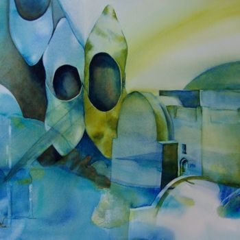 Peinture intitulée "Babouche Orient" par Isabelle Seruch Capouillez, Œuvre d'art originale, Aquarelle