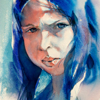 Peinture intitulée "DEFIANCE" par Isabelle Seruch Capouillez, Œuvre d'art originale, Aquarelle