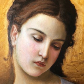 Painting titled "Portrait of the lady" by Serge Serednitski, Original Artwork, Oil