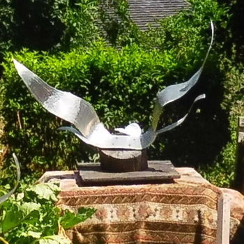 Sculpture intitulée "GRAND OISEAU CALME…" par Servin, Œuvre d'art originale, Métaux