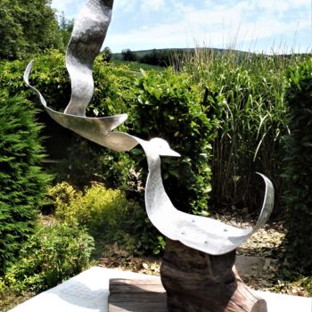 Sculpture titled "GRAND OISEAU EN DET…" by Servin, Original Artwork, Metals